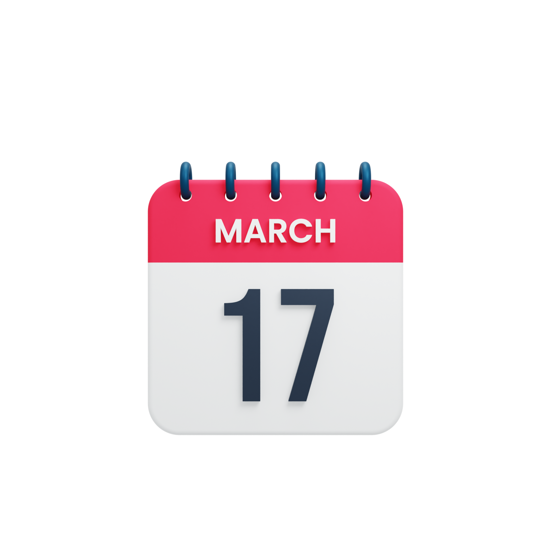 March Realistic Calendar Icon 3D Illustration Date March 17 17257232 PNG