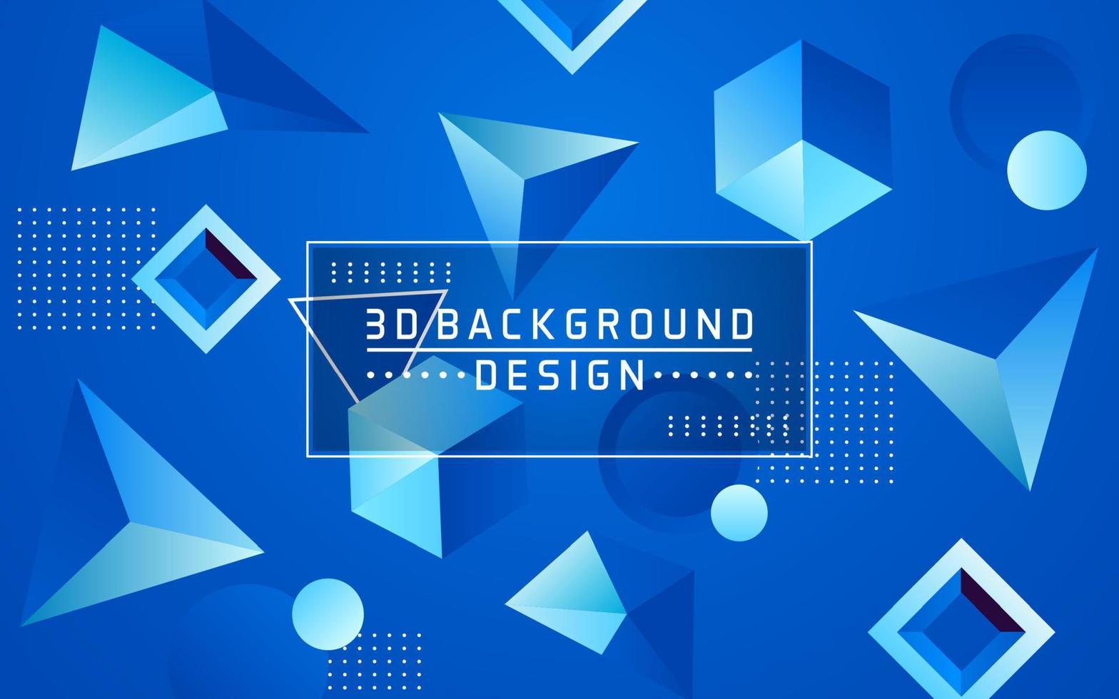 Abstract 3D with gradient geometric shapes background vector