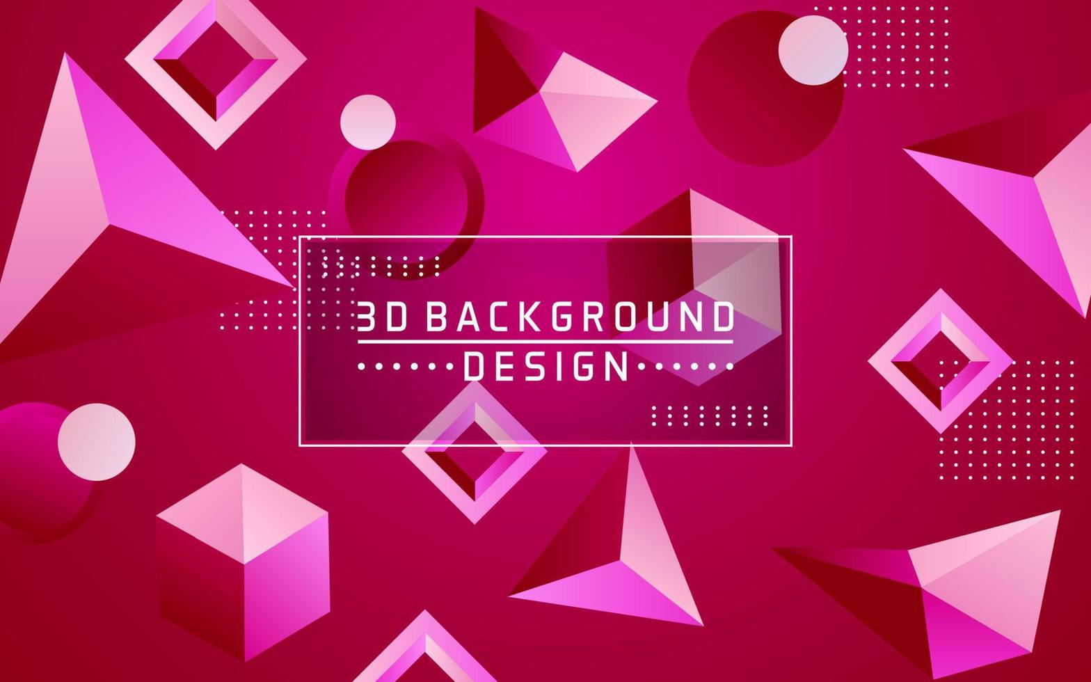 Abstract 3D with gradient geometric shapes background vector