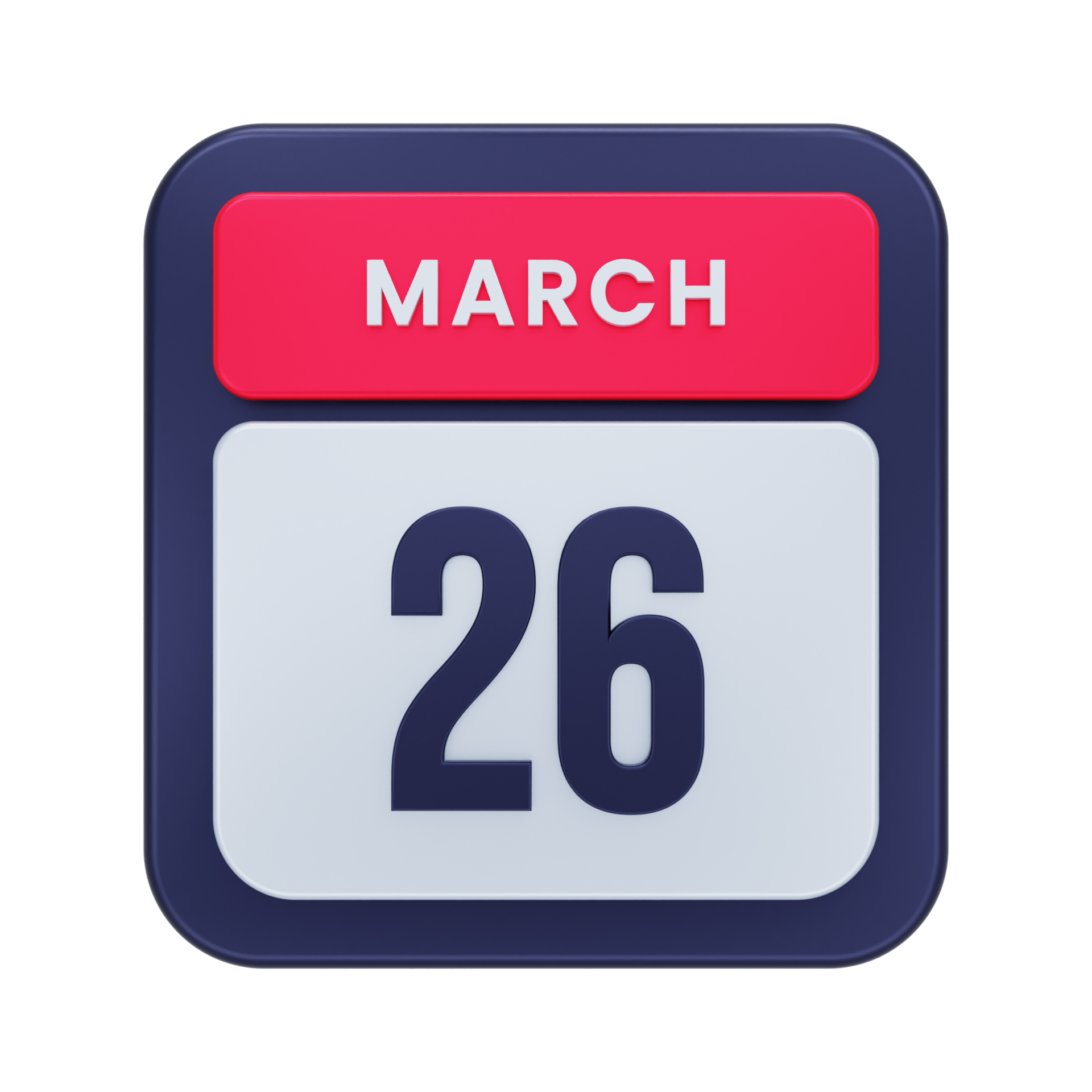March Realistic Calendar Icon 3D Illustration Date March 26 17257428 PNG