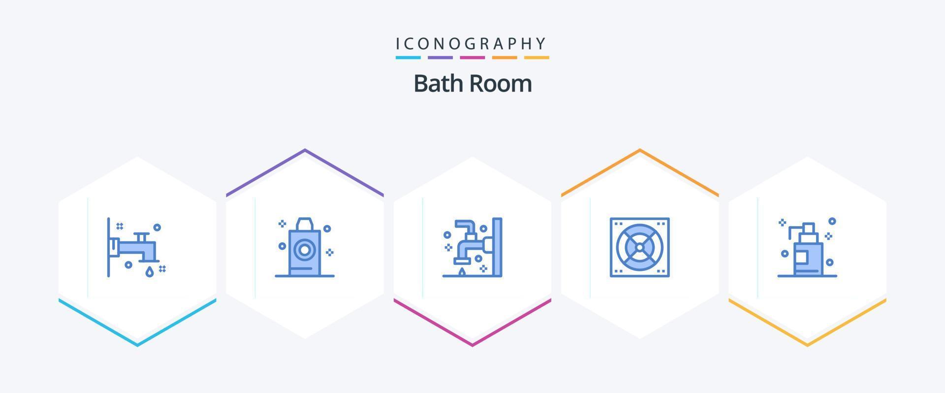 Bath Room 25 Blue icon pack including room. gel. bathroom. bathroom. fan vector