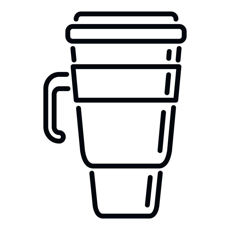 Plastic thermo cup icon outline vector. Coffee mug vector