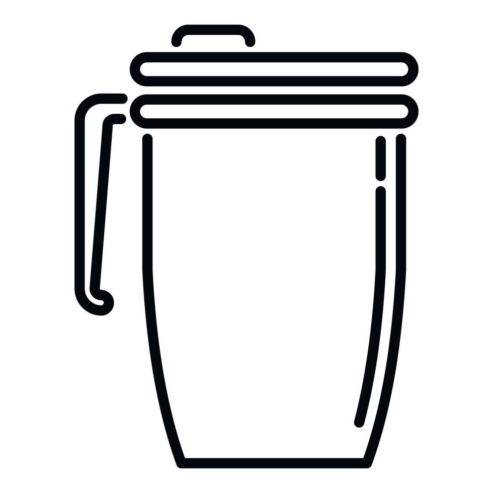 Portable thermo cup icon outline vector. Coffee mug vector