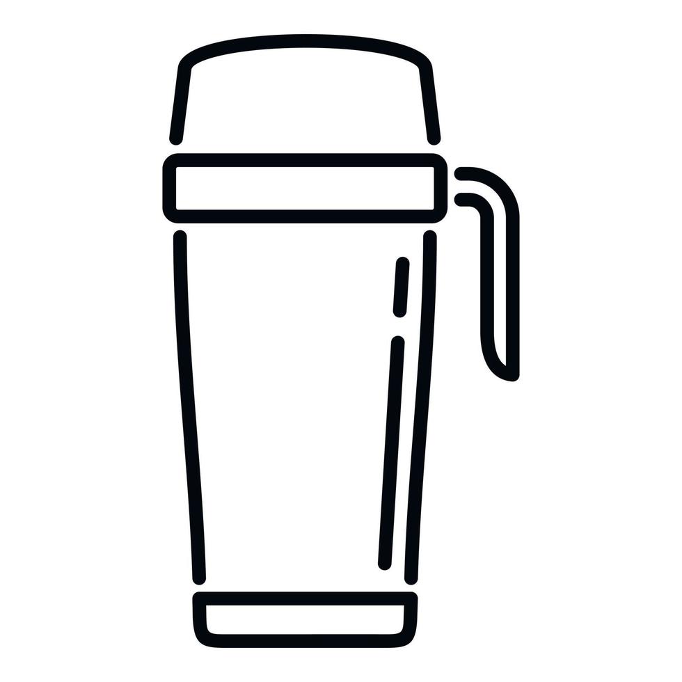 Thermo mug icon outline vector. Cup coffee vector