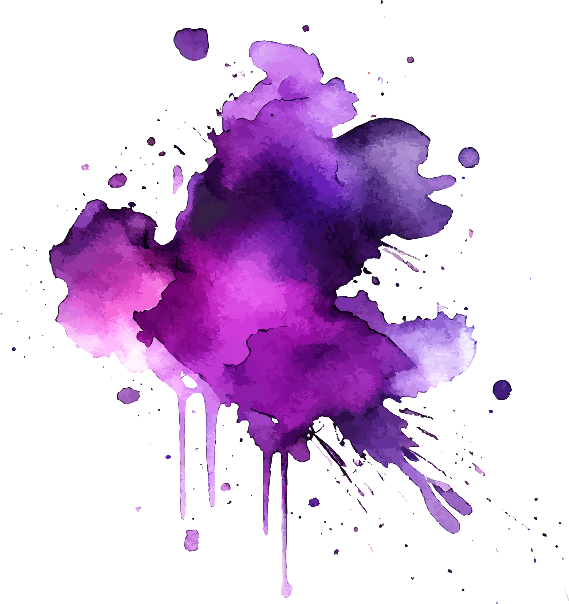 Violet Watercolor Paint Splash Isolated 17257647 Png