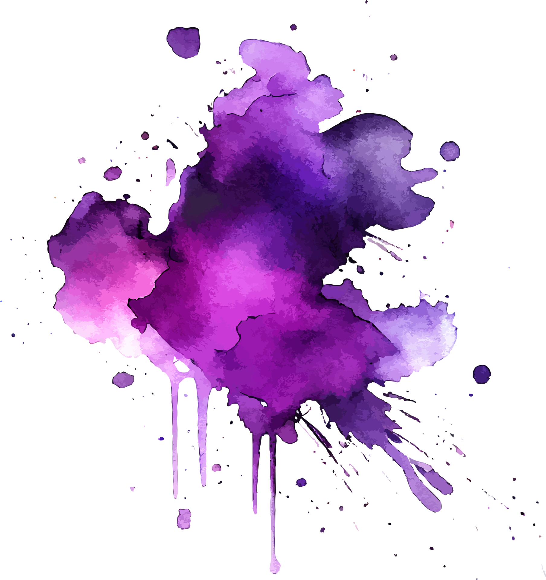 Violet Watercolor Paint Splash Isolated 17257647 Png