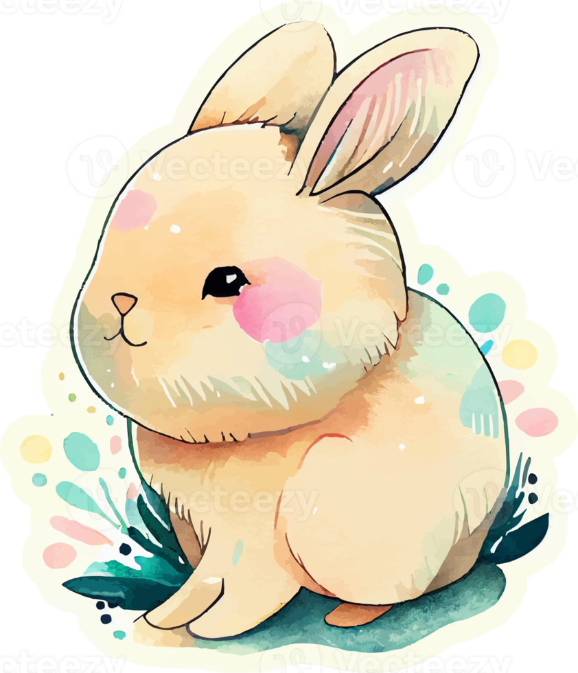 Cute Watercolor Easter Sticker png