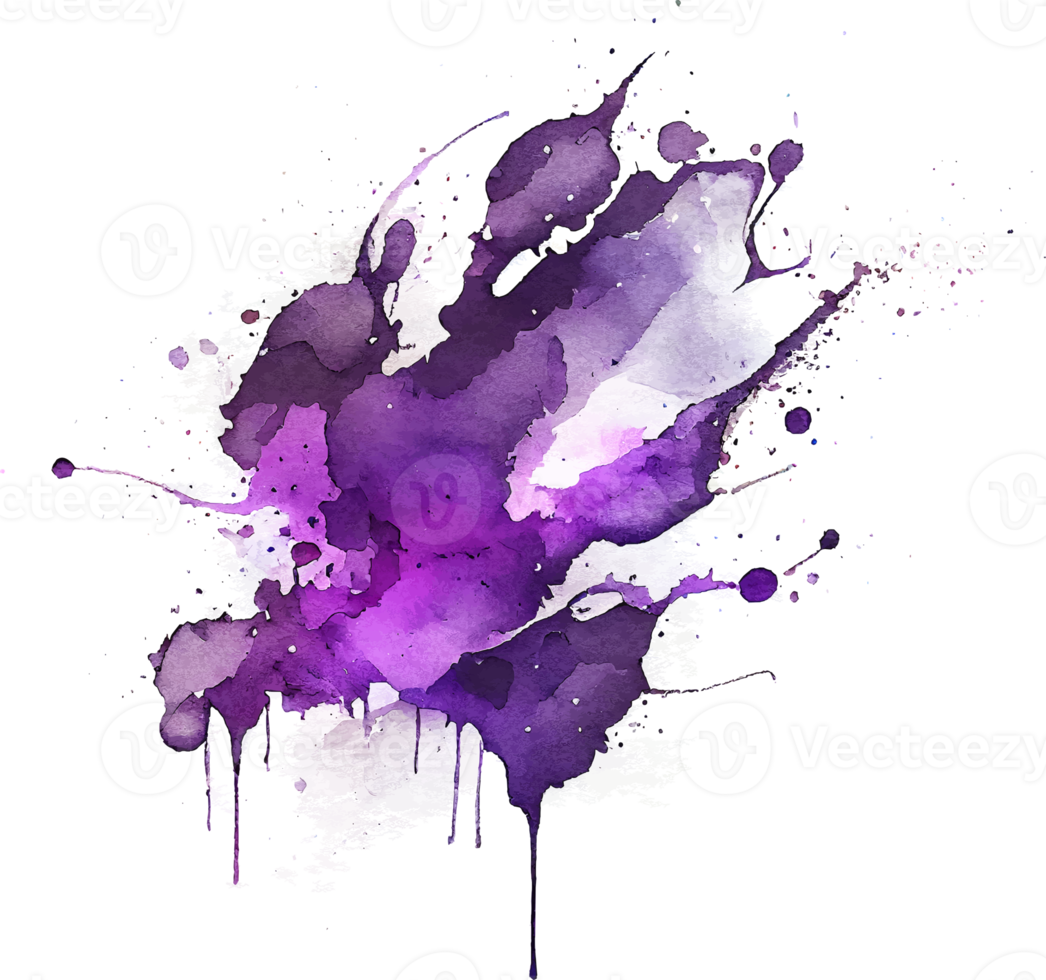 Violet Watercolor Paint Splash Isolated png