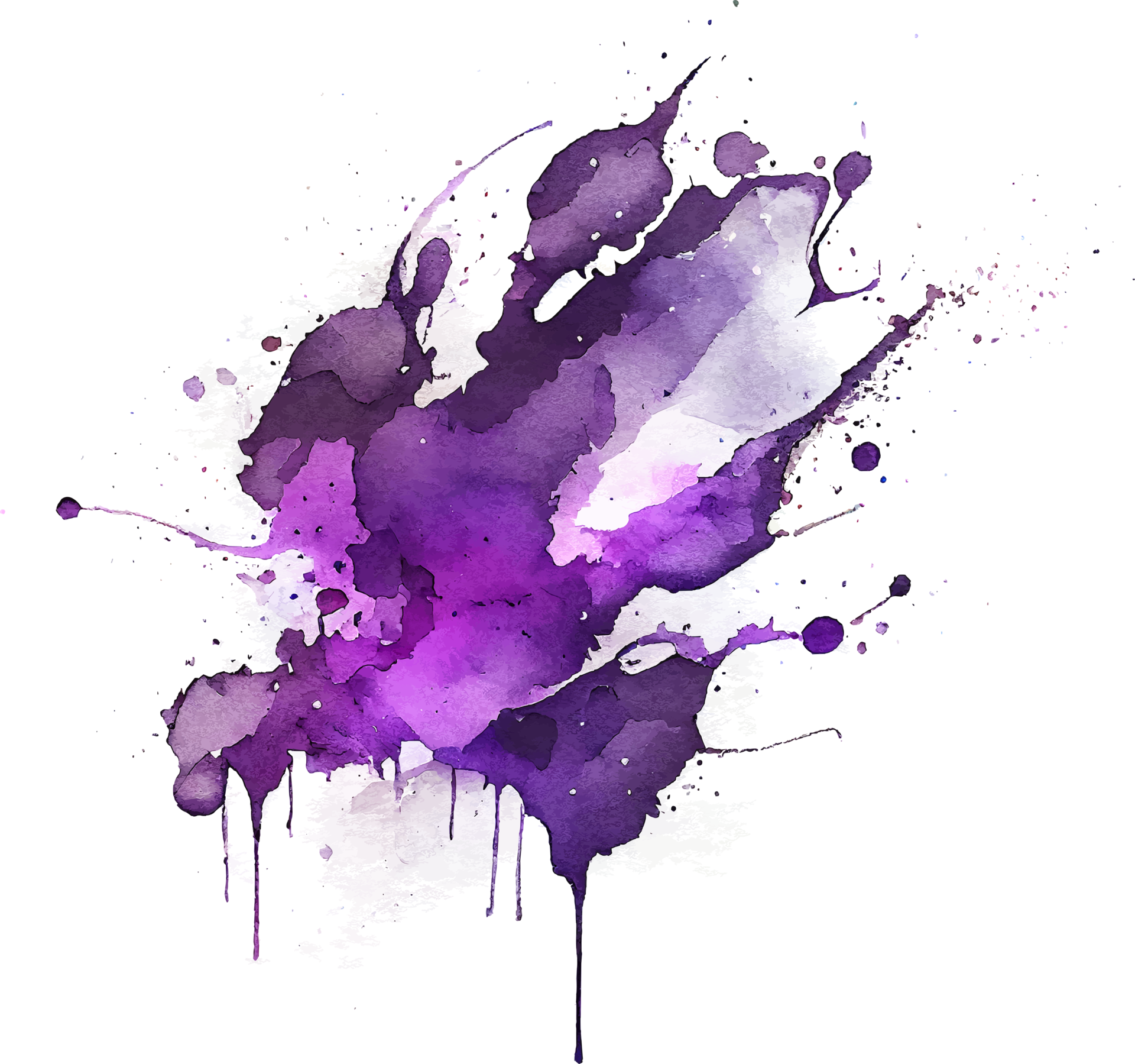 Violet Watercolor Paint Splash Isolated 17257668 PNG