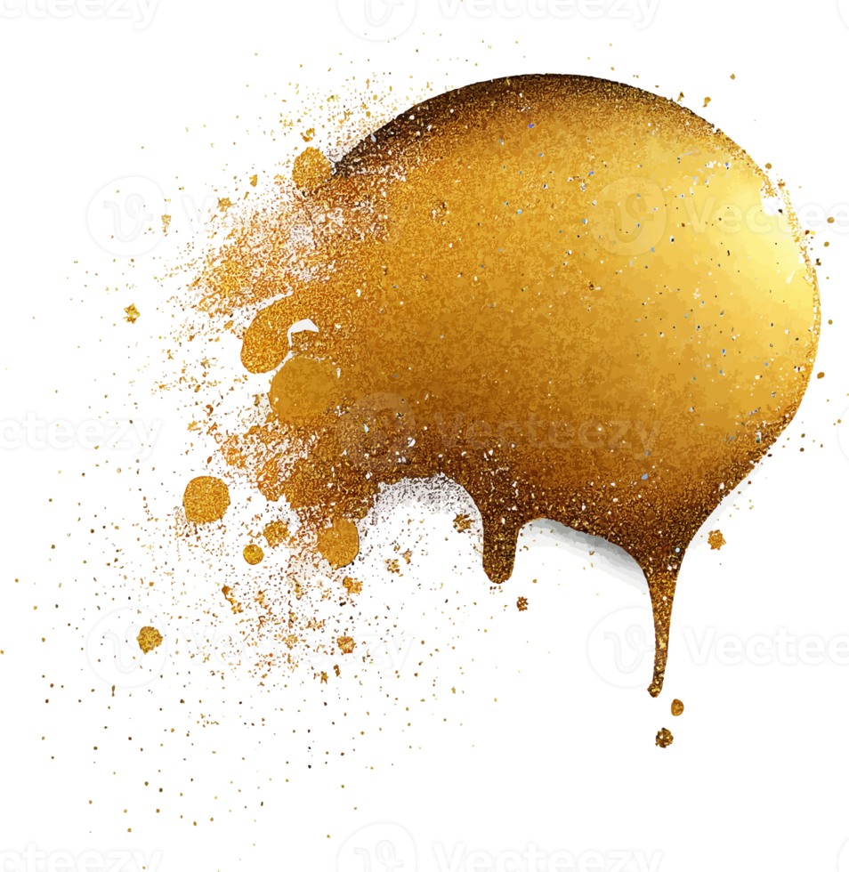 Golden Glitter Paint Splash Isolated png