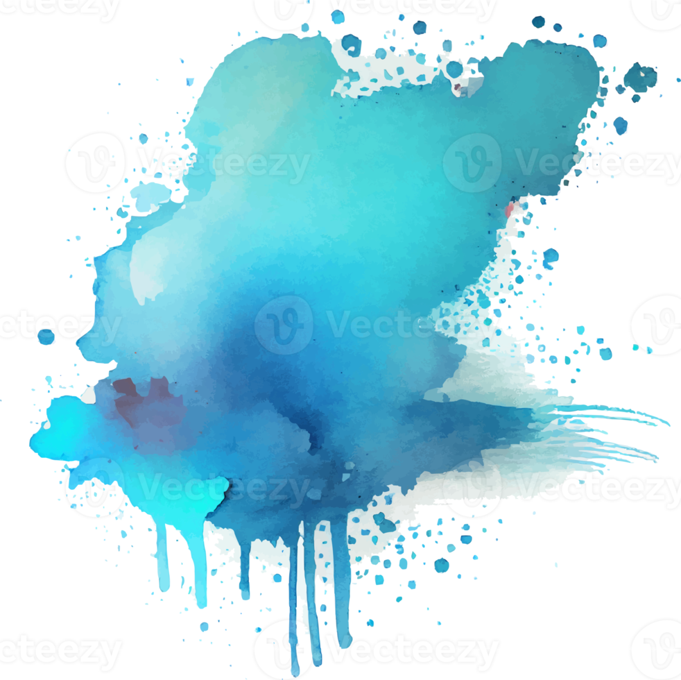 Blue Watercolor Paint Splash Isolated png