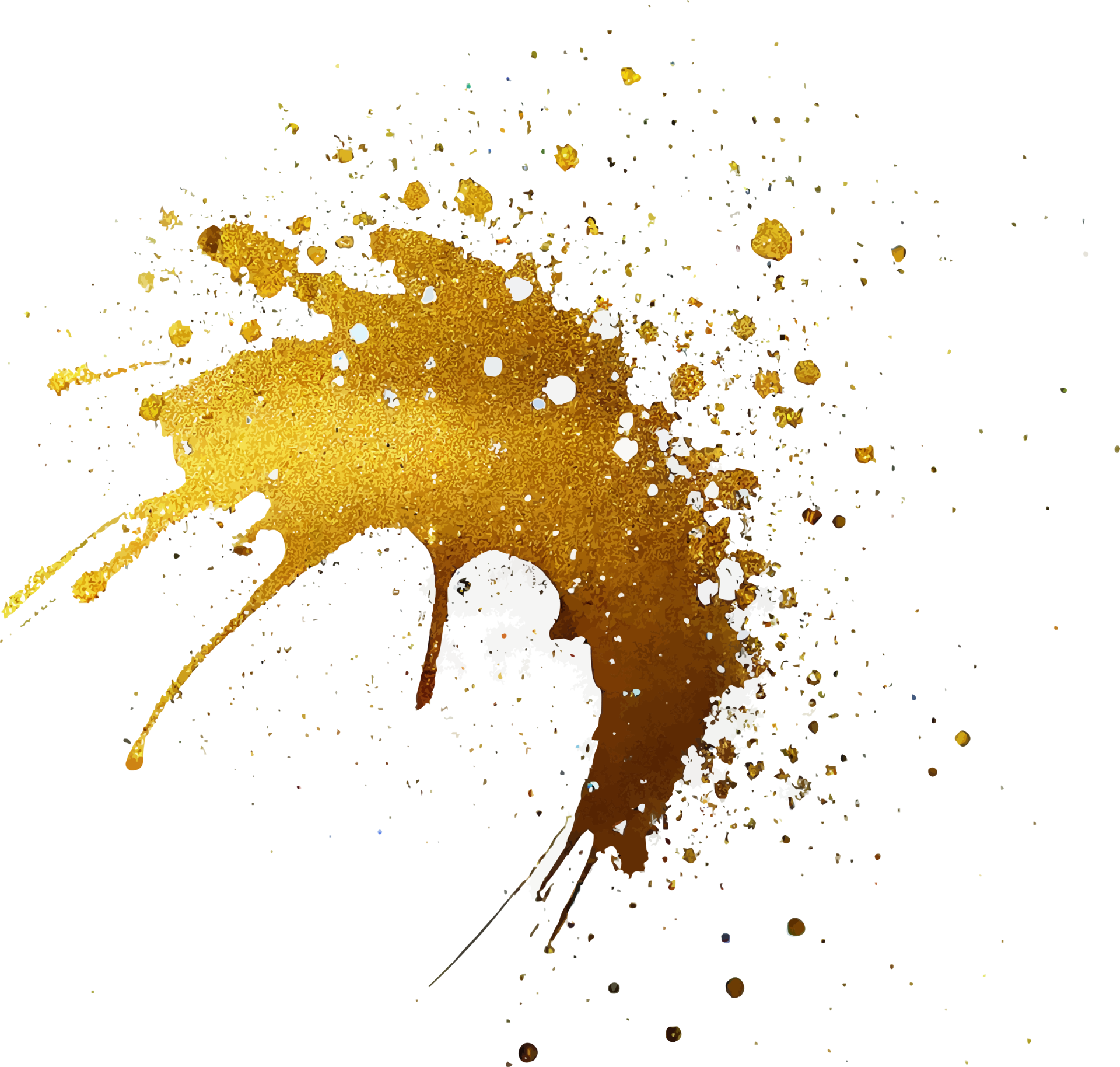 Golden Glitter Paint Splash Isolated 17257714 PNG