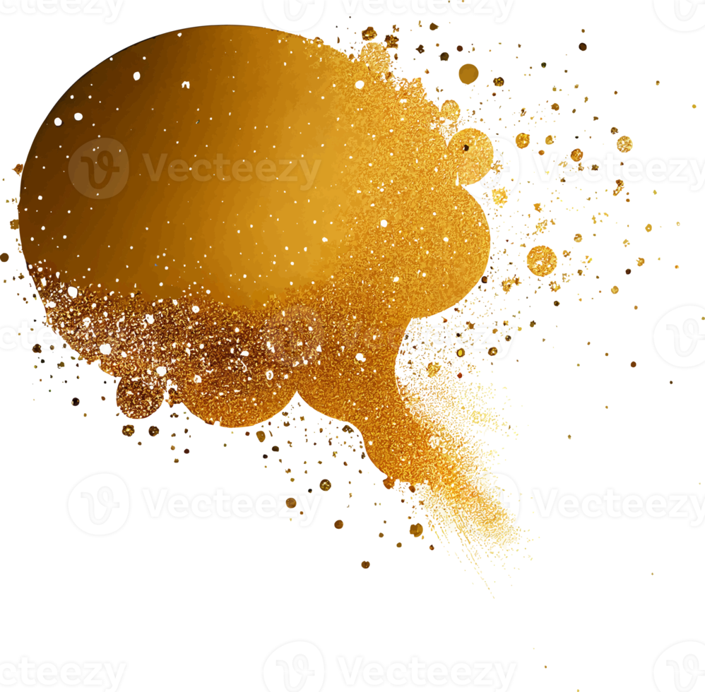 Golden Glitter Paint Splash Isolated png