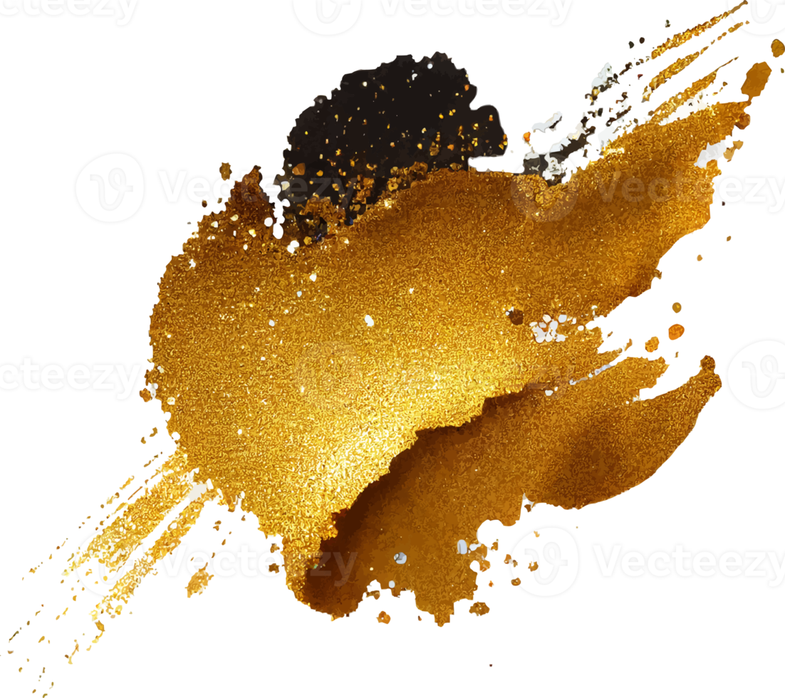 Golden Glitter Paint Splash Isolated png