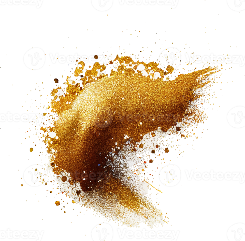 Golden Glitter Paint Splash Isolated png