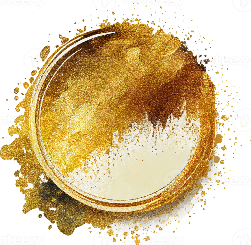 salpicadura de pintura de brillo dorado aislada png