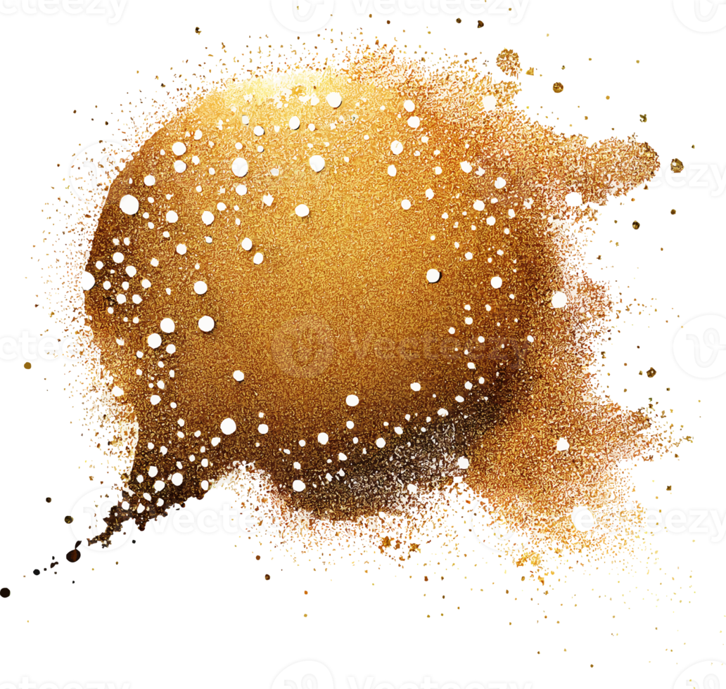 Golden Glitter Paint Splash Isolated png