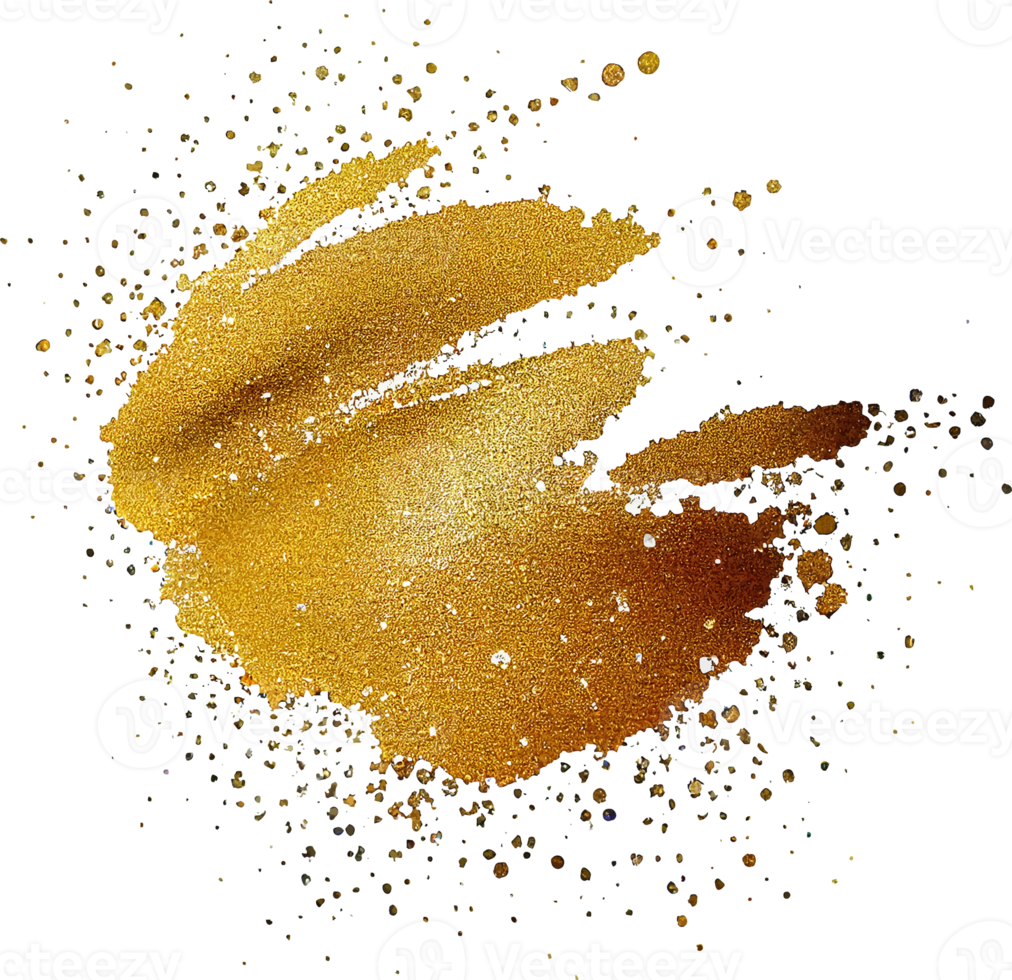 Golden Glitter Paint Splash Isolated png