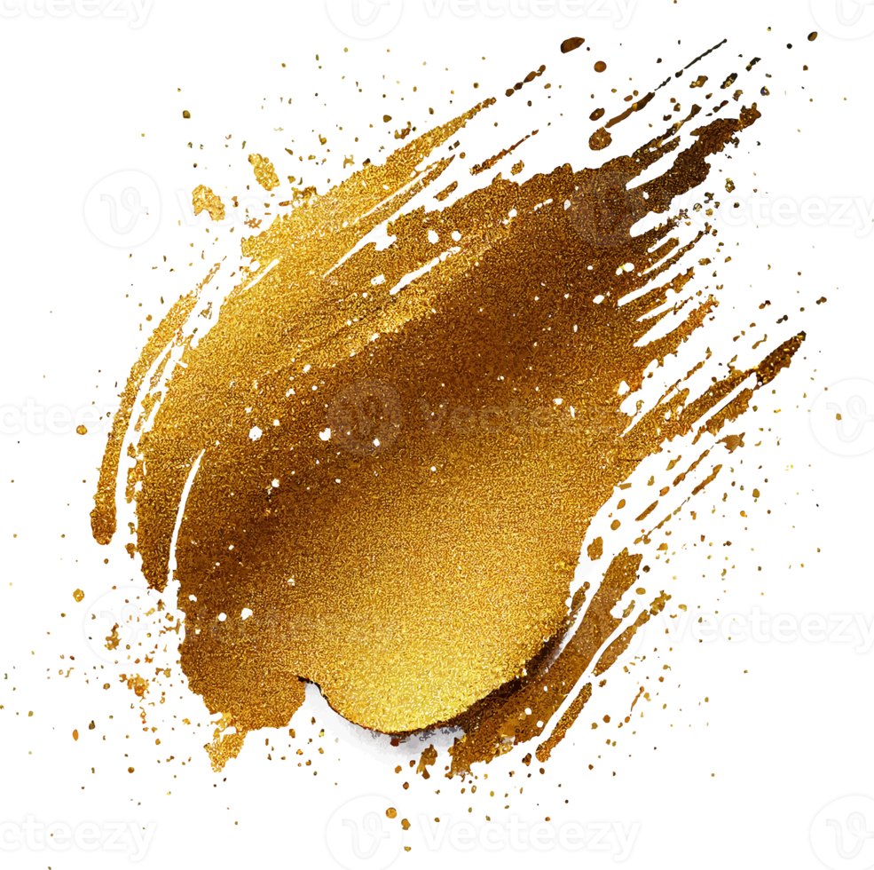 Golden Glitter Paint Splash Isolated png