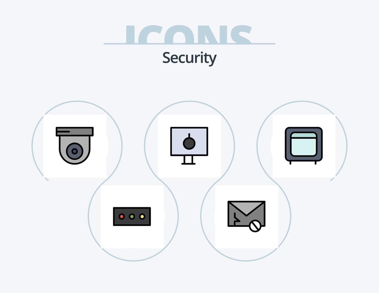 Security Line Filled Icon Pack 5 Icon Design. spy. camera. aim. security. lock vector