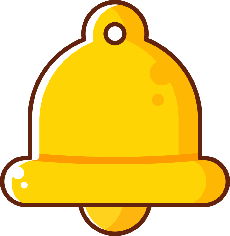 notification golden bell cartoon png