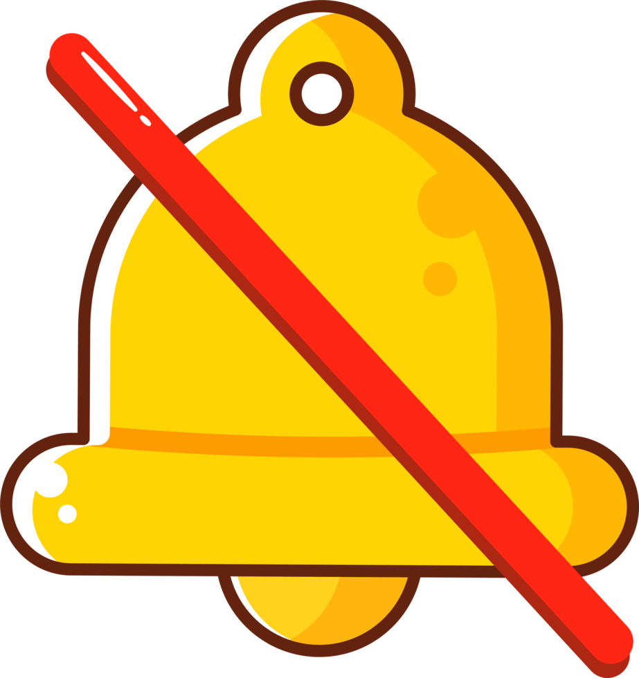 notification golden bell cartoon png