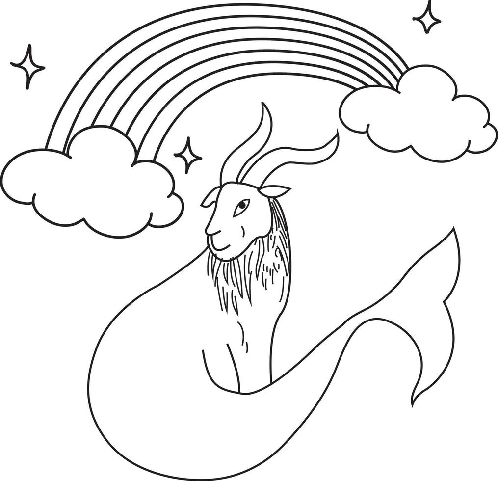 Mythic zodiac sign capricorn vector