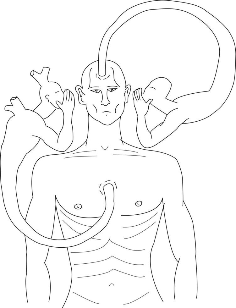 Brain vs Mind vector