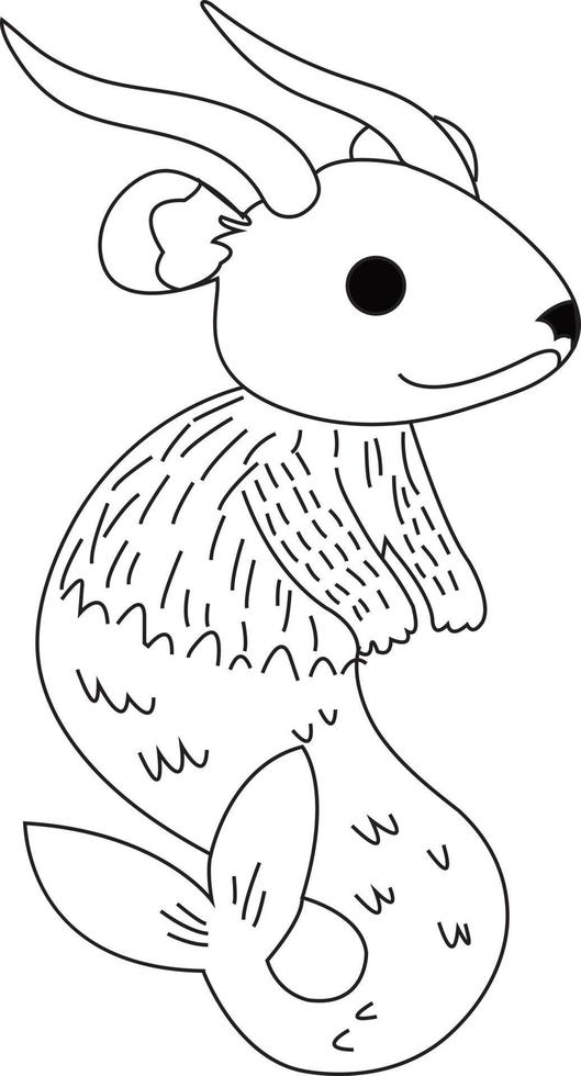 Rathead Capricorn Zodiac Sign vector