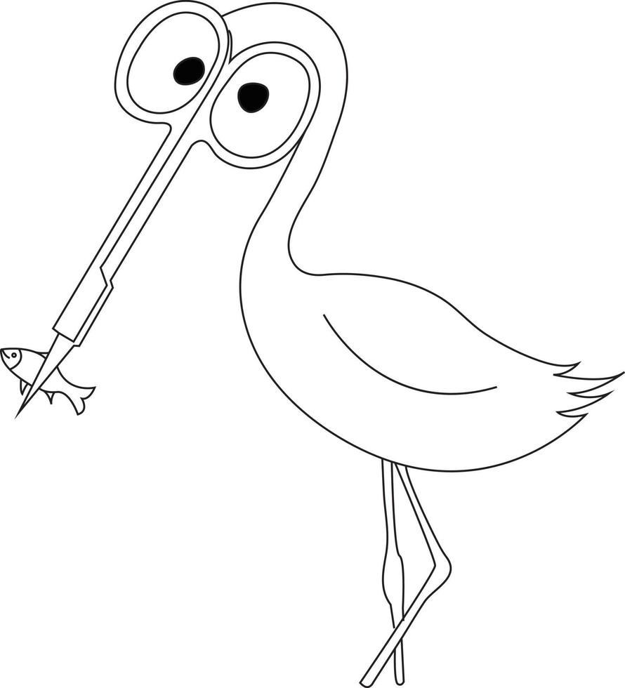 Mr. Scissorhead Stork vector