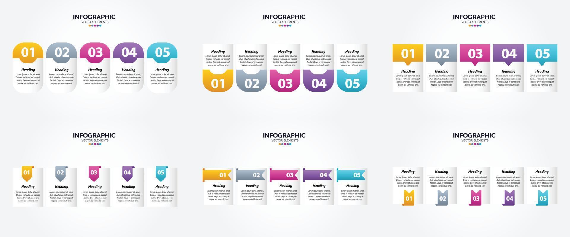 use estas ilustraciones vectoriales para crear infografías llamativas para publicidad. folletos volantes y revistas. vector