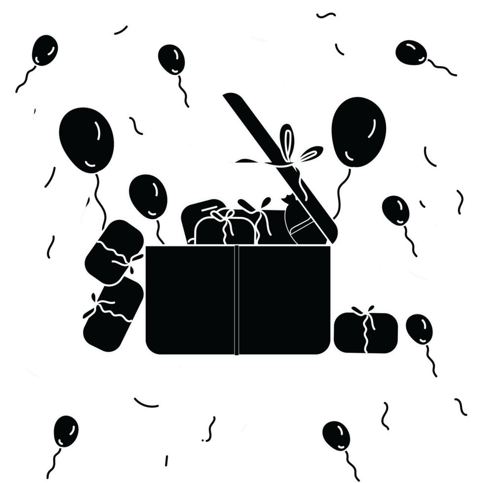 black and white gifts png