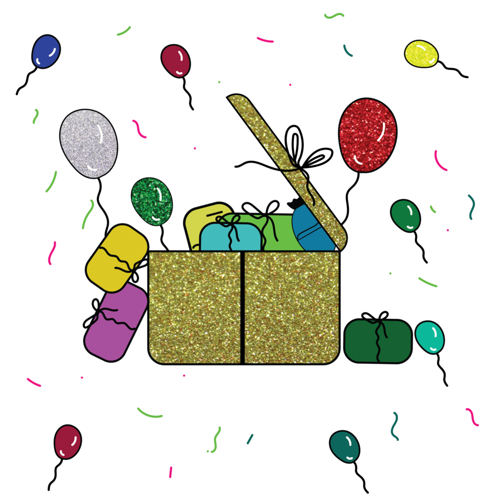 gift box giltters png