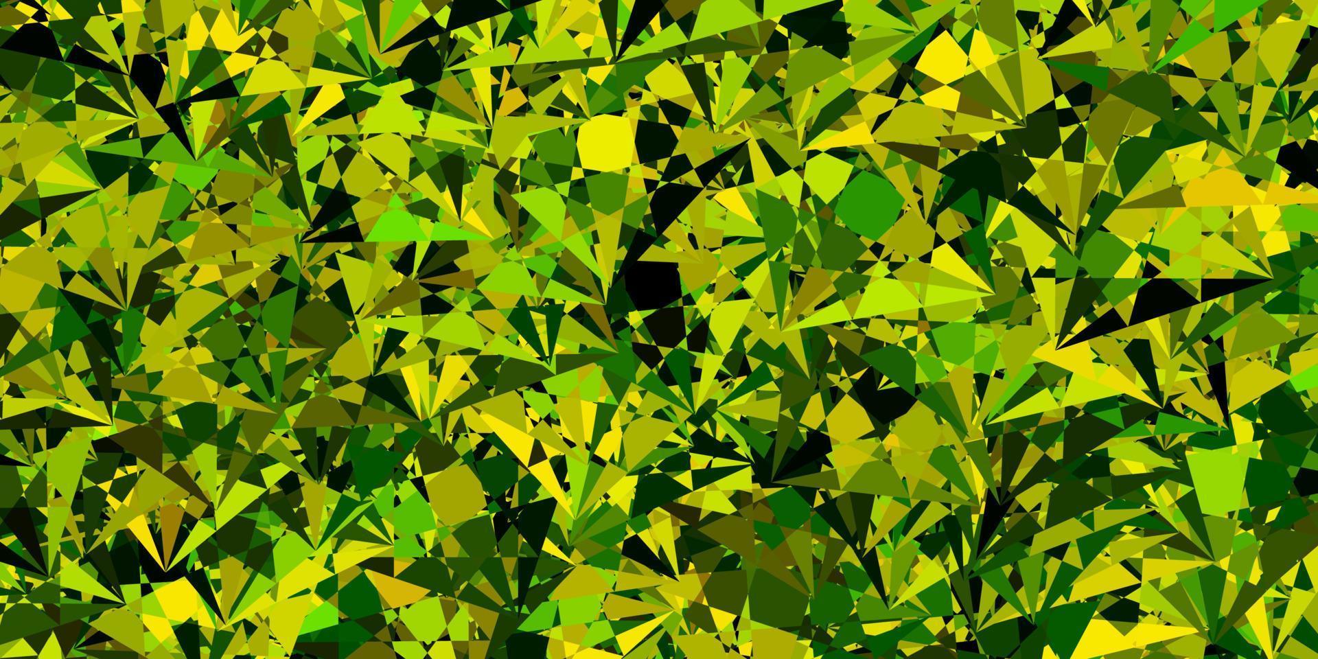 Dark Green, Yellow vector background with polygonal forms.