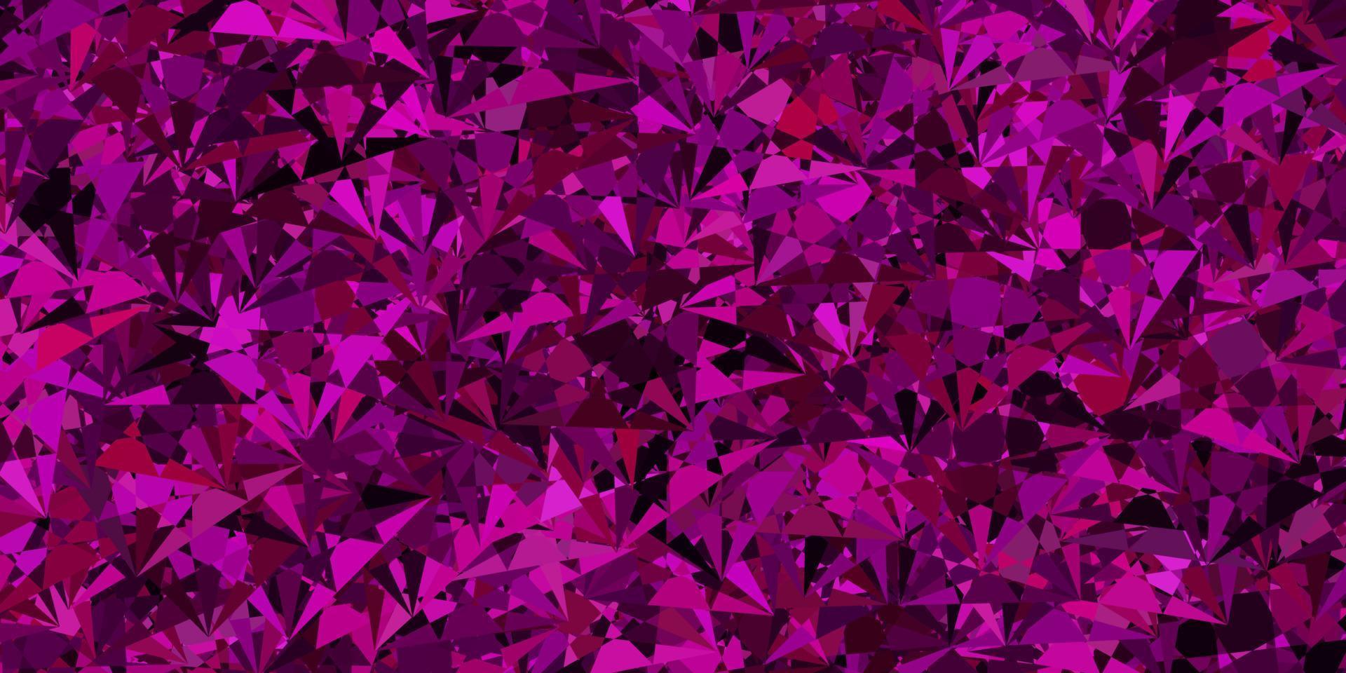 Dark Pink vector background with polygonal forms.