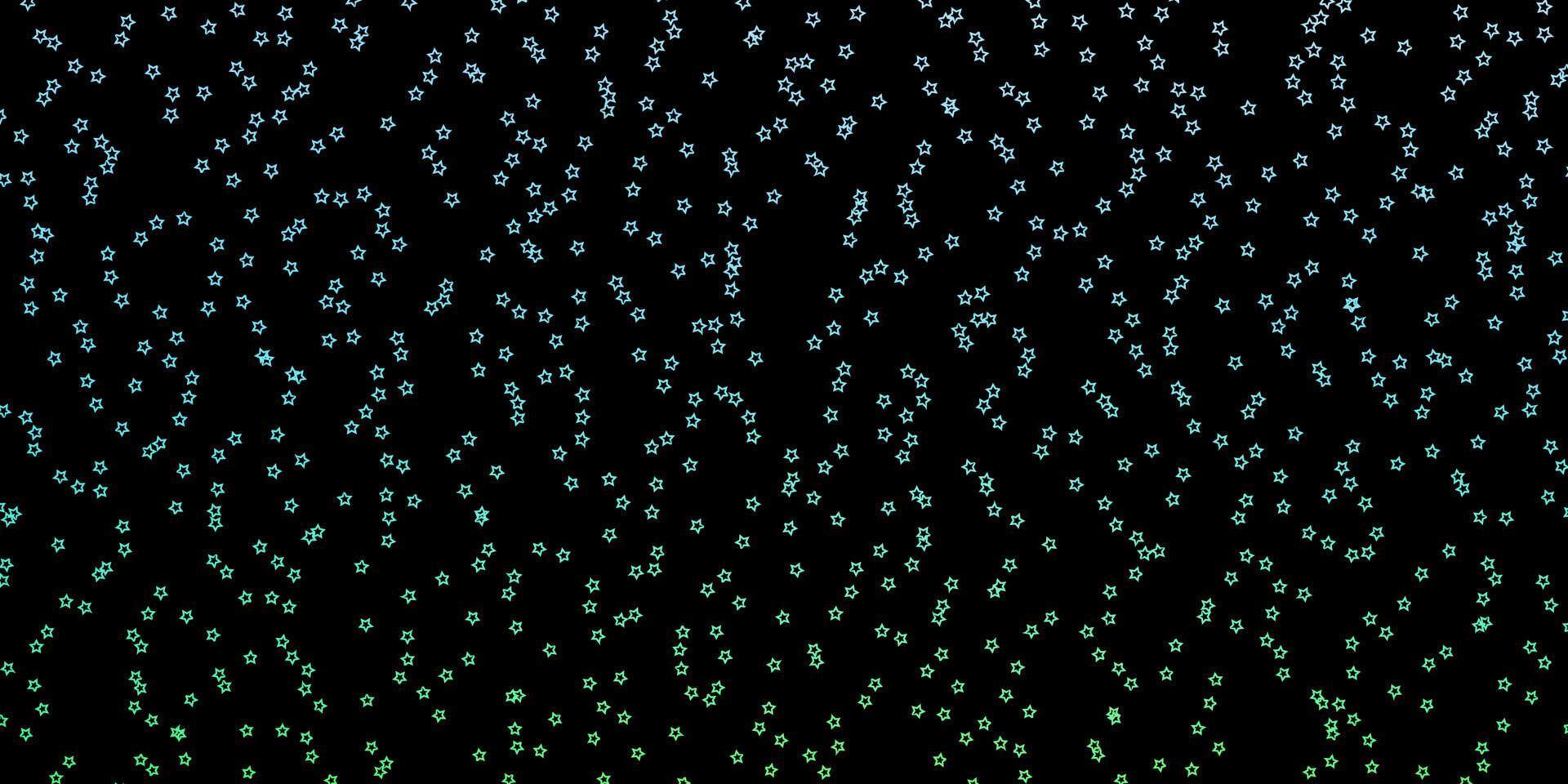 Dark Blue, Green vector template with neon stars.