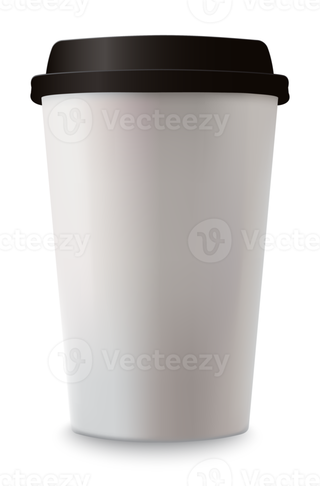 Realistic paper coffee cup isolated png