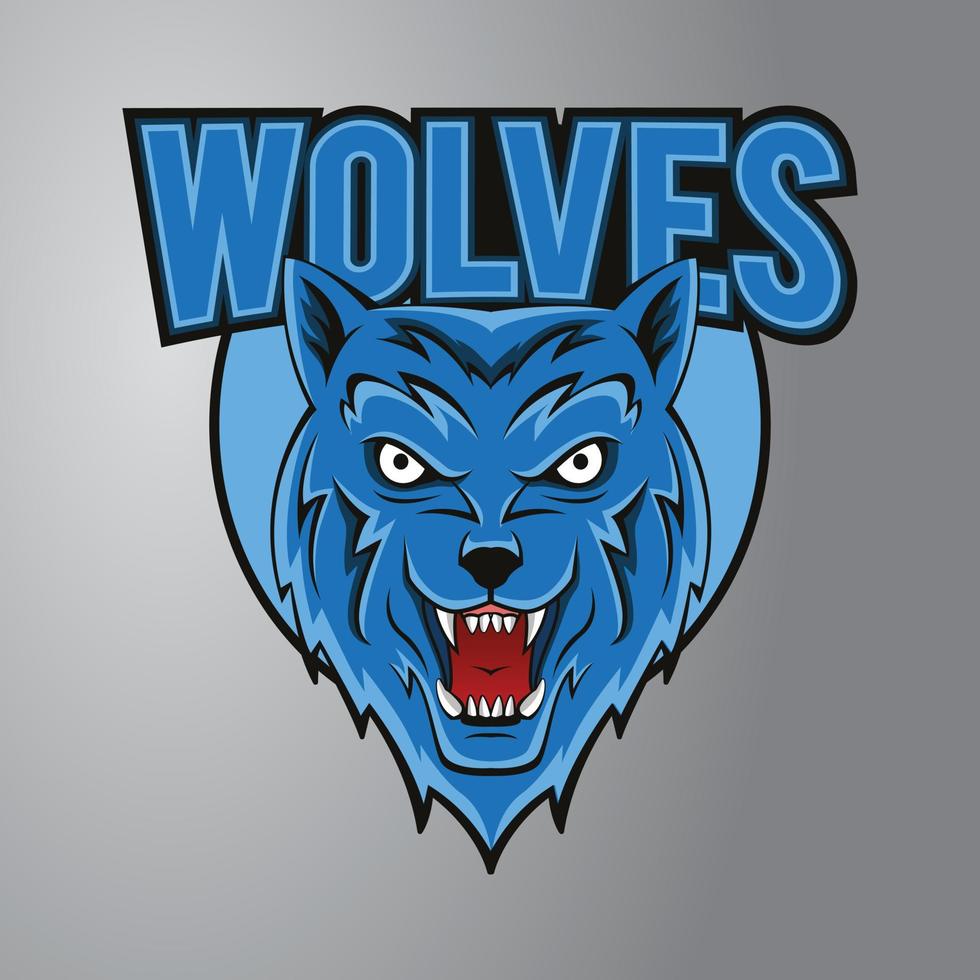 logotipo de la mascota de los lobos vector
