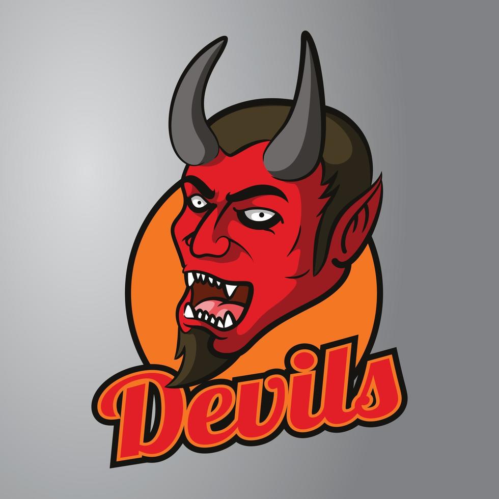 logotipo de la mascota del diablo rojo vector