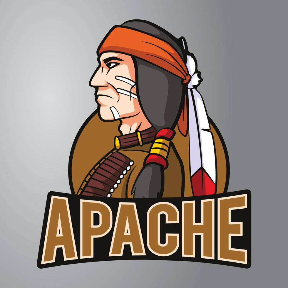 logotipo de la mascota apache vector