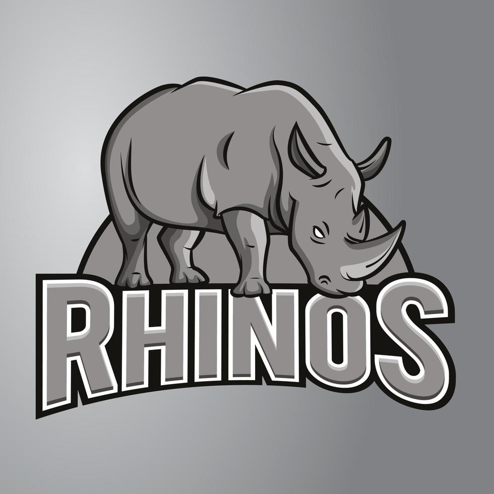 logotipo de la mascota del rinoceronte vector