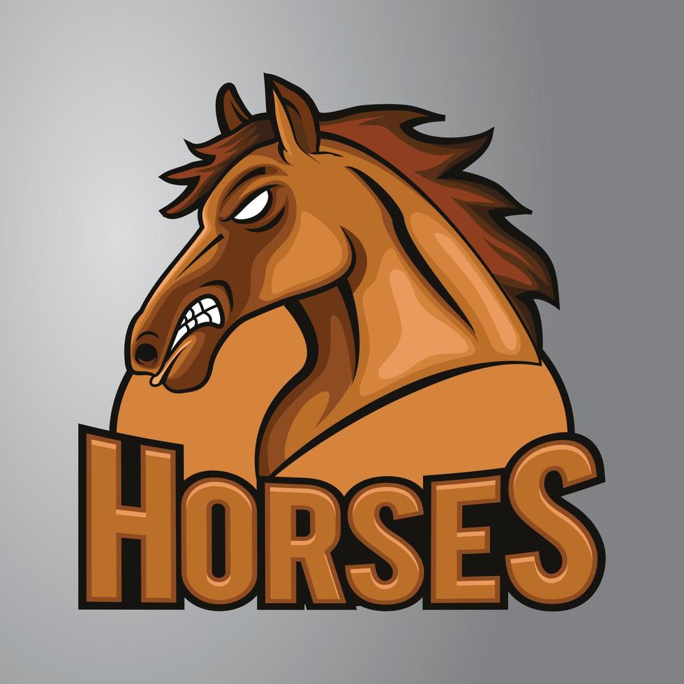 logotipo de la mascota de la cabeza de caballo vector
