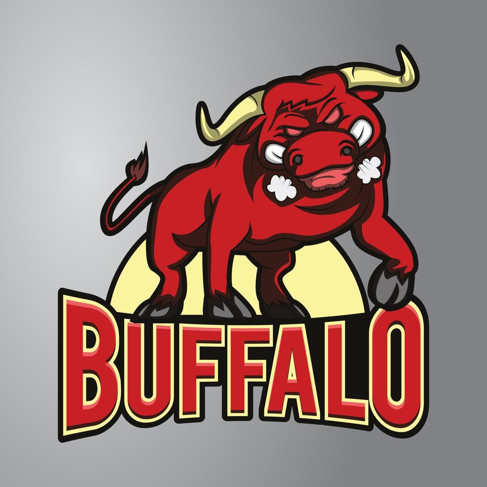 Angry Buffalo Mascot Logo vector