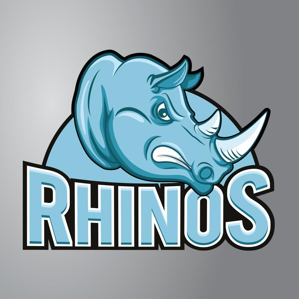 Rhino Head Mascot Logo vector