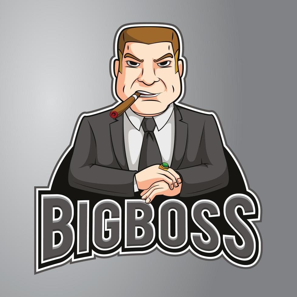 Big Boss Mascot Logo vector