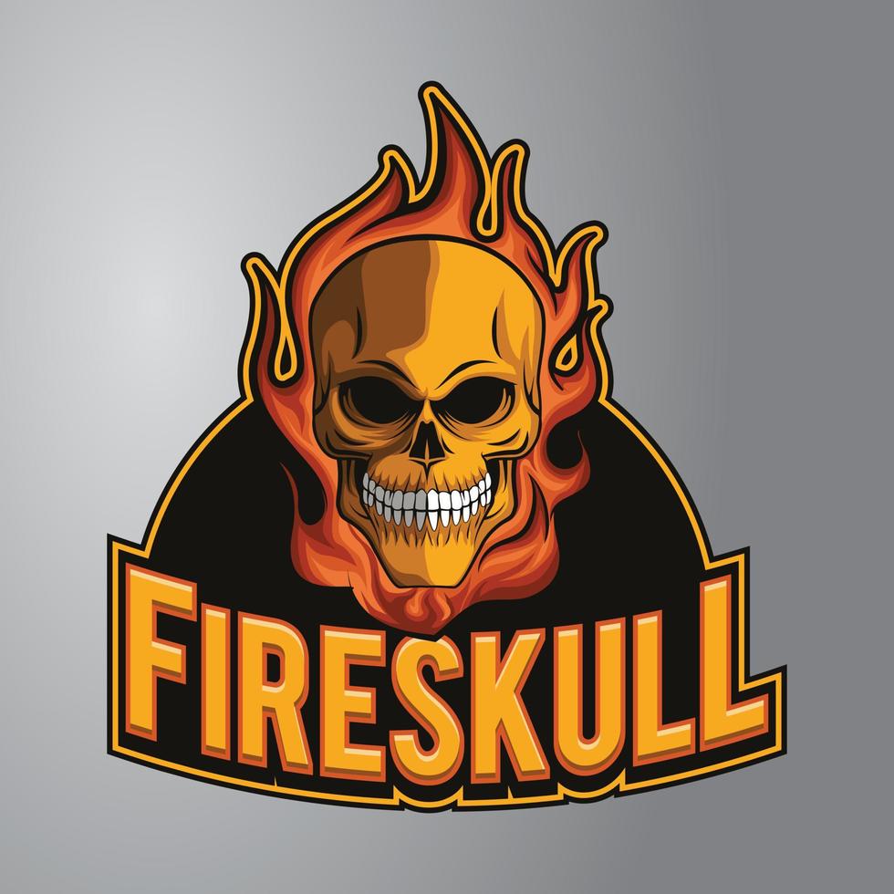 Fire Skull Mascot Logo vector
