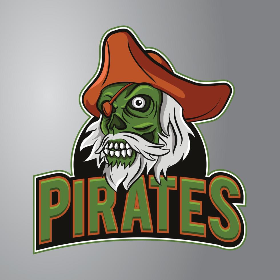 Pirates Skull Mascot Logo vector