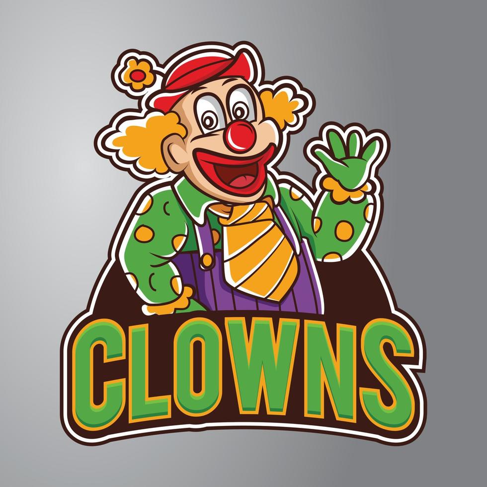 logotipo de la mascota del payaso vector