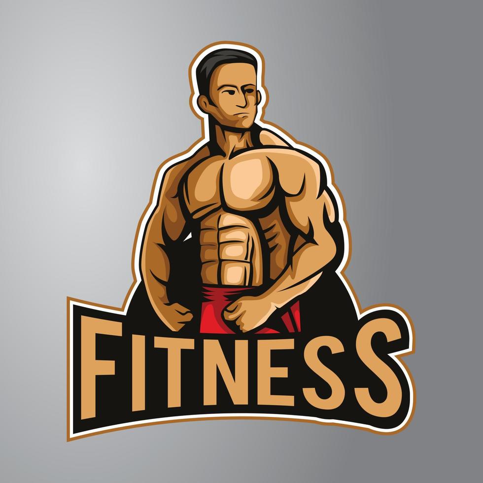 logotipo de mascota de fitness vector