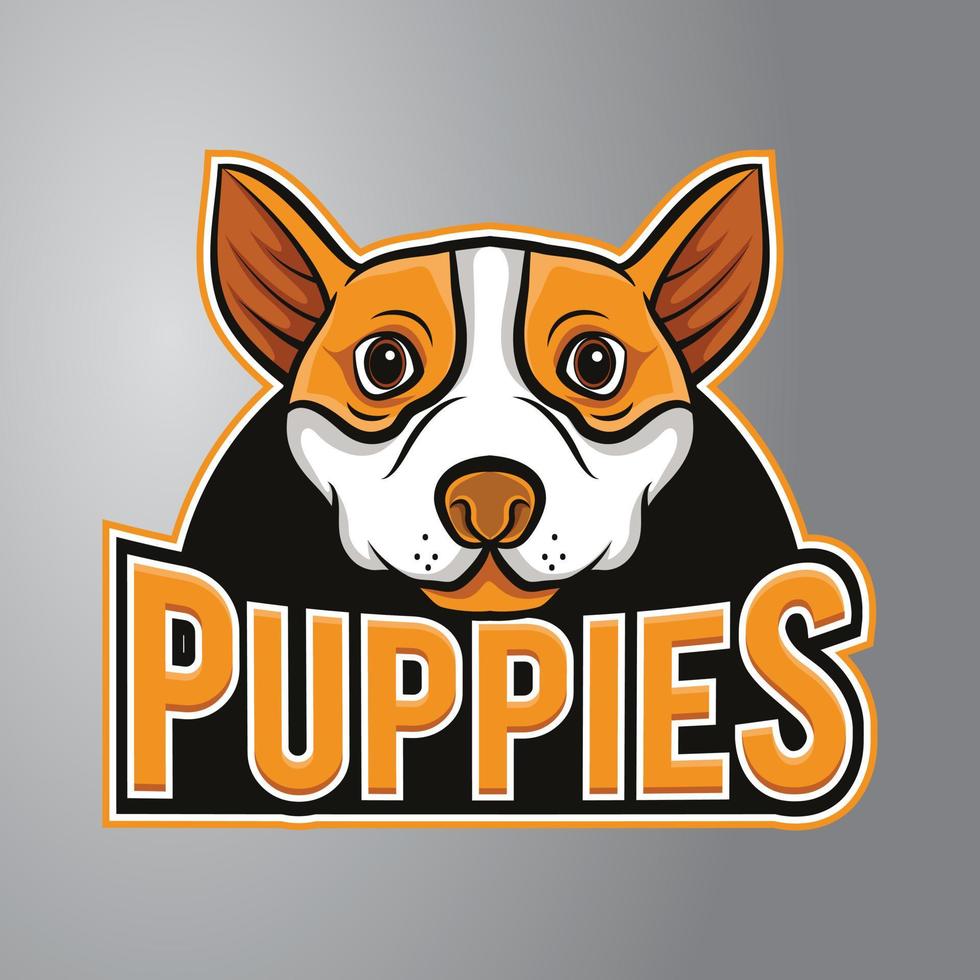 logotipo de mascota de cachorros vector